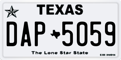 TX license plate DAP5059