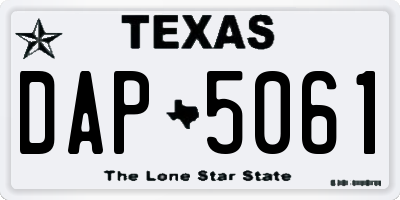 TX license plate DAP5061