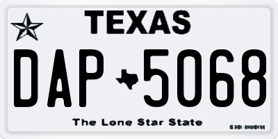 TX license plate DAP5068