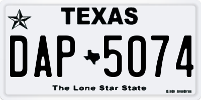 TX license plate DAP5074