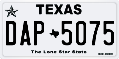 TX license plate DAP5075