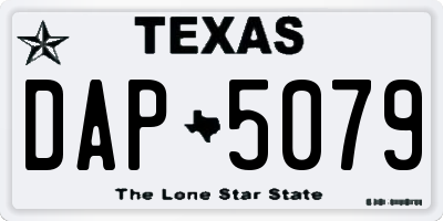 TX license plate DAP5079