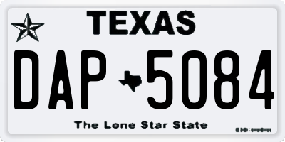 TX license plate DAP5084
