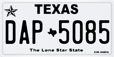 TX license plate DAP5085