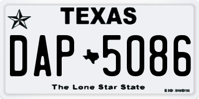 TX license plate DAP5086
