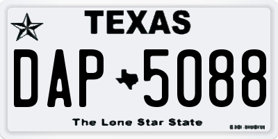 TX license plate DAP5088