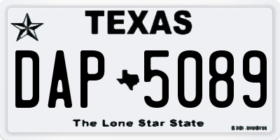 TX license plate DAP5089
