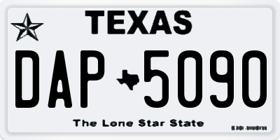 TX license plate DAP5090