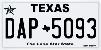 TX license plate DAP5093