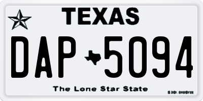TX license plate DAP5094