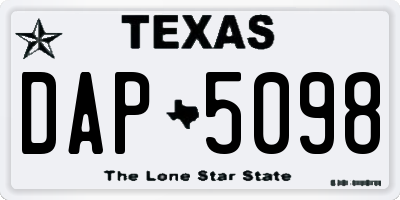 TX license plate DAP5098