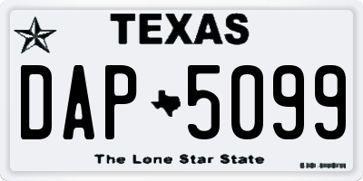 TX license plate DAP5099