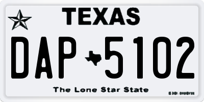 TX license plate DAP5102