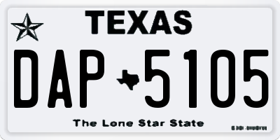 TX license plate DAP5105