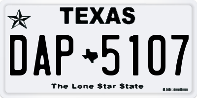 TX license plate DAP5107