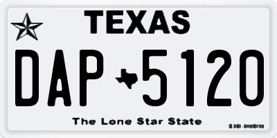 TX license plate DAP5120