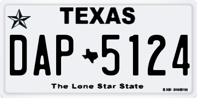 TX license plate DAP5124