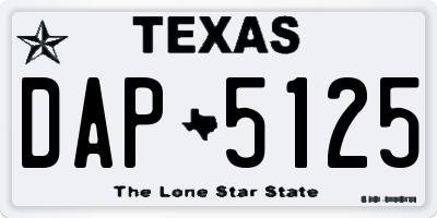 TX license plate DAP5125