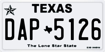 TX license plate DAP5126