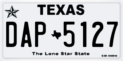 TX license plate DAP5127