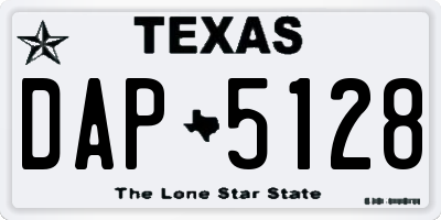 TX license plate DAP5128