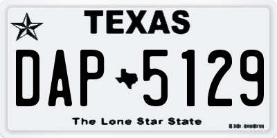 TX license plate DAP5129
