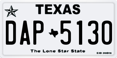 TX license plate DAP5130