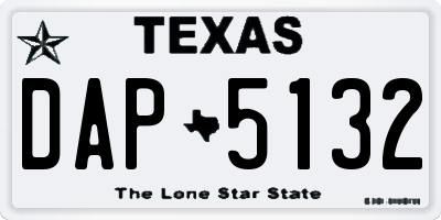 TX license plate DAP5132