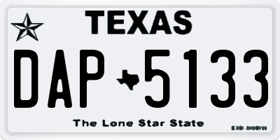 TX license plate DAP5133