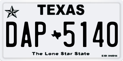 TX license plate DAP5140