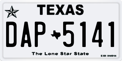 TX license plate DAP5141