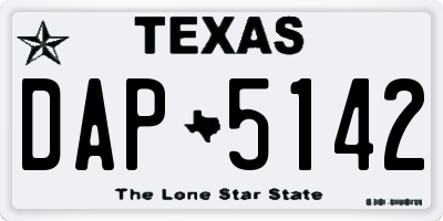 TX license plate DAP5142