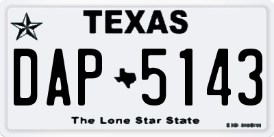 TX license plate DAP5143