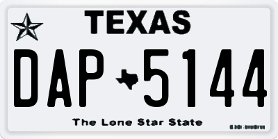 TX license plate DAP5144