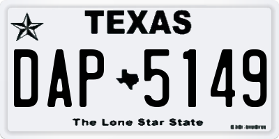 TX license plate DAP5149