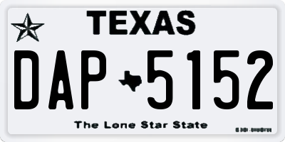 TX license plate DAP5152