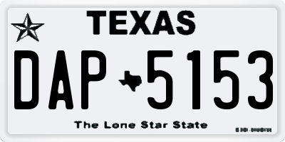 TX license plate DAP5153