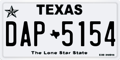 TX license plate DAP5154