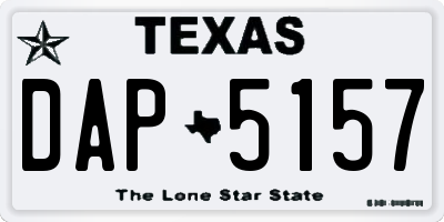 TX license plate DAP5157