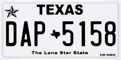 TX license plate DAP5158