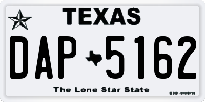 TX license plate DAP5162