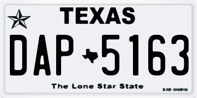 TX license plate DAP5163