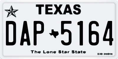 TX license plate DAP5164