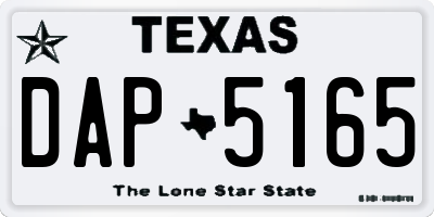 TX license plate DAP5165