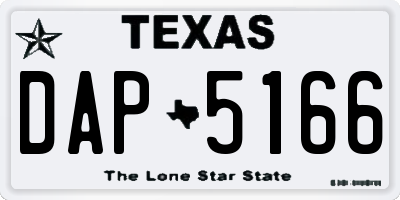 TX license plate DAP5166