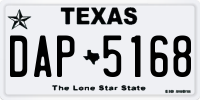 TX license plate DAP5168