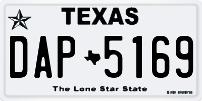 TX license plate DAP5169
