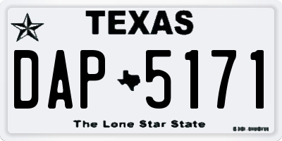 TX license plate DAP5171