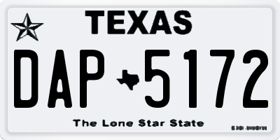 TX license plate DAP5172