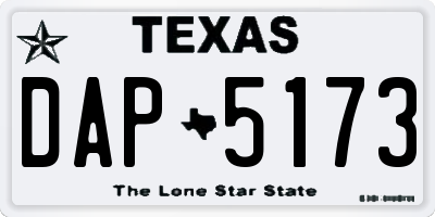 TX license plate DAP5173